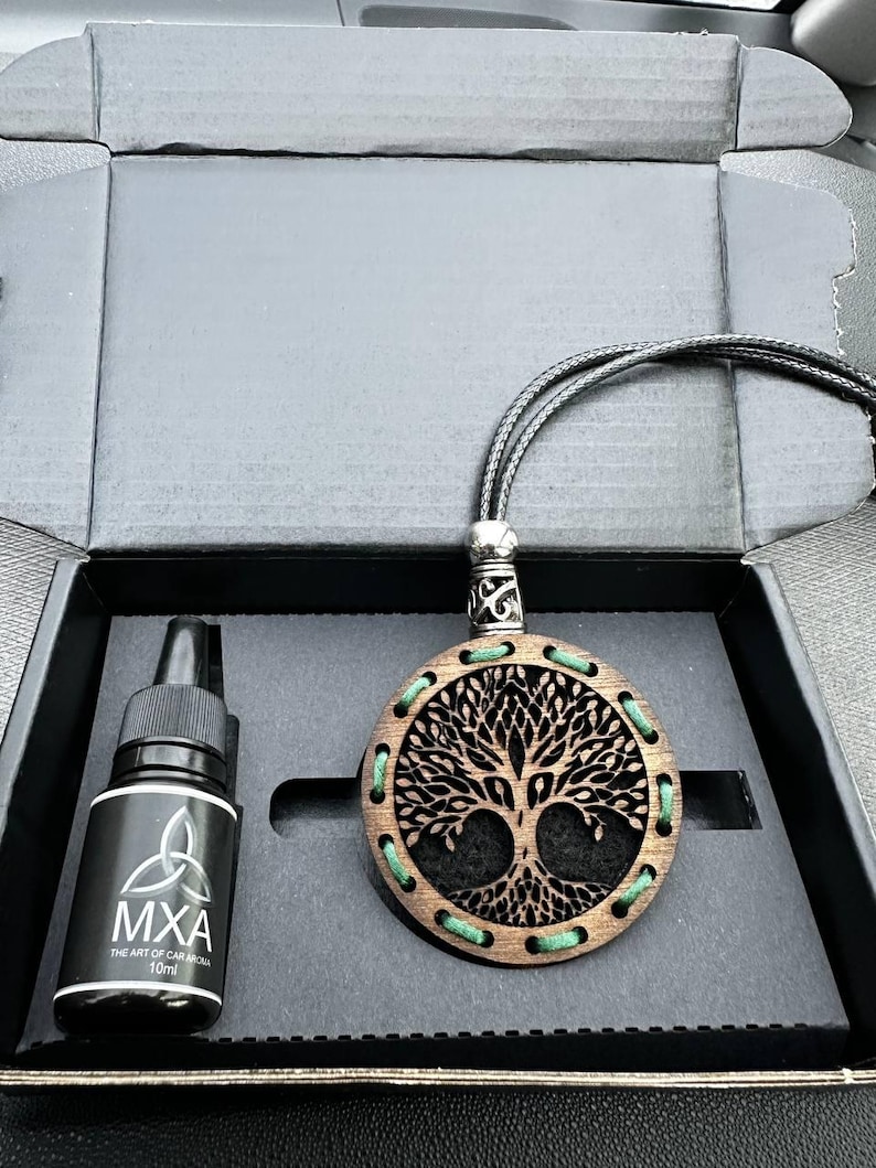 Tree of Life wooden diffuser and refill oil presented in a gift box
